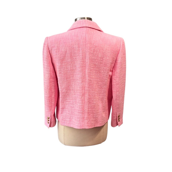 Talbots | Classic Pink Tweed Tailored ¾ Sleeve Blazer Size 14 - Picture 8 of 11